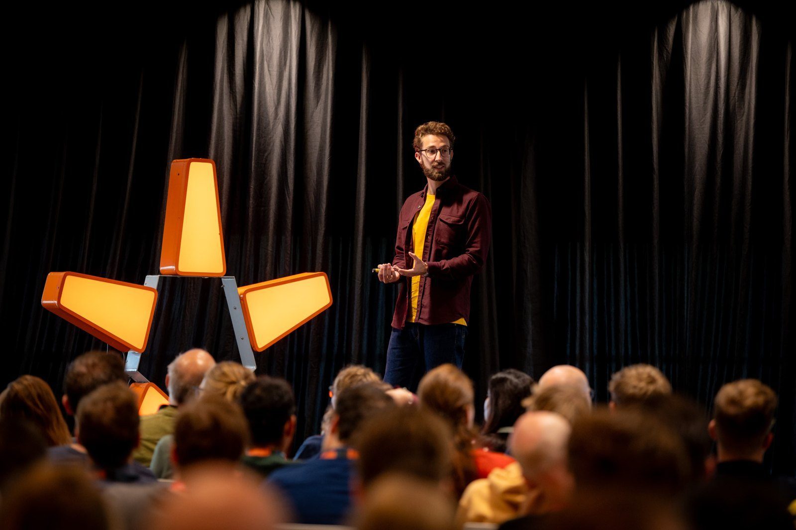Ruben Horbach on stage at Nedap
