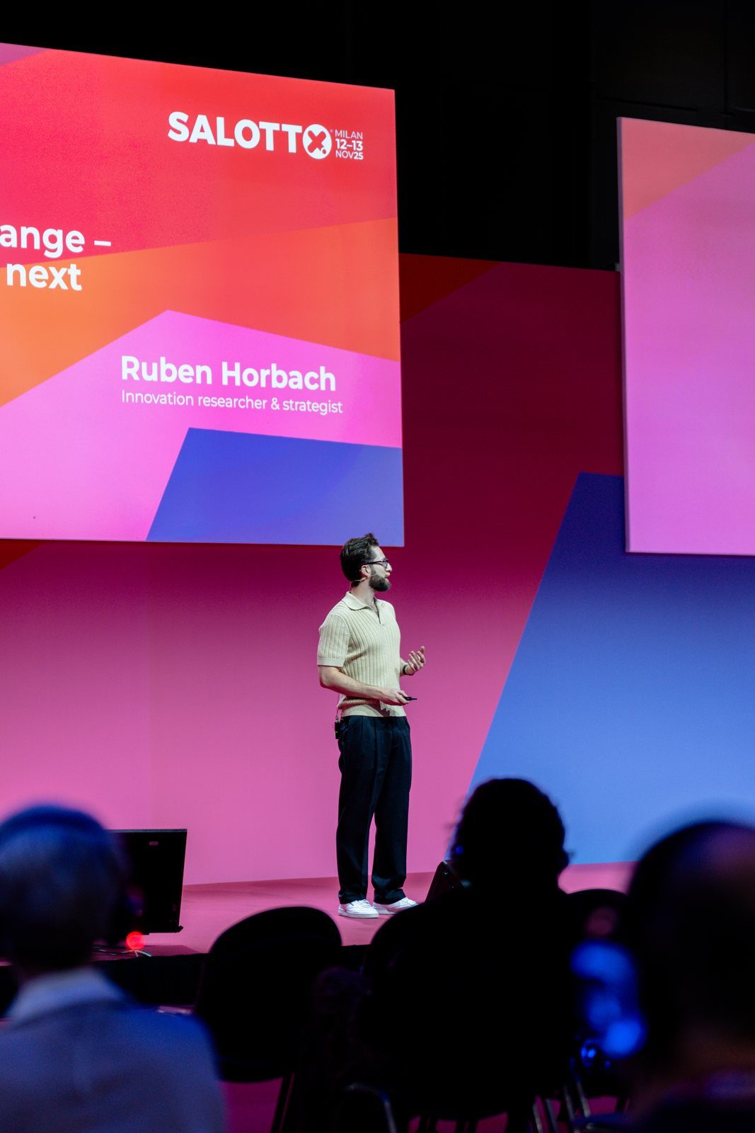 Ruben Horbach on stage at Salotto in Milan